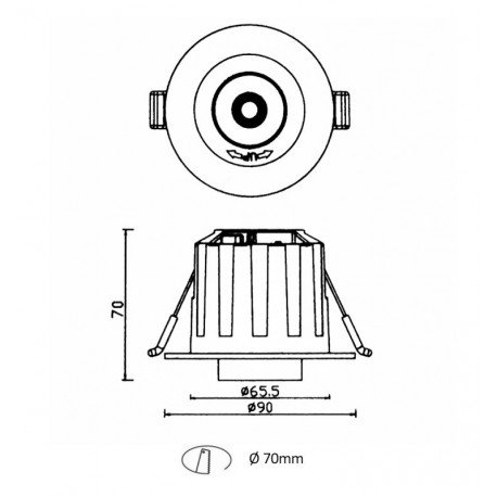 Downlight LED 6W empotrable periscópico direccionable CCT