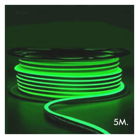Tira de Neón LED verde 5 m 12V corte 2,5 cm IP65