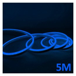 led-neon blauw 5 m 12V met 2,5 cm snijpunten IP65
