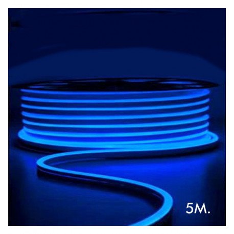Tira Neón LED azul 5 m 12V corte 2,5 cm IP65