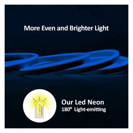 led-neon blauw 5 m 12V met 2,5 cm snijpunten IP65