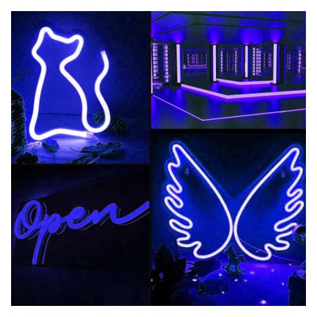 led-neon blauw 5 m 12V met 2,5 cm snijpunten IP65