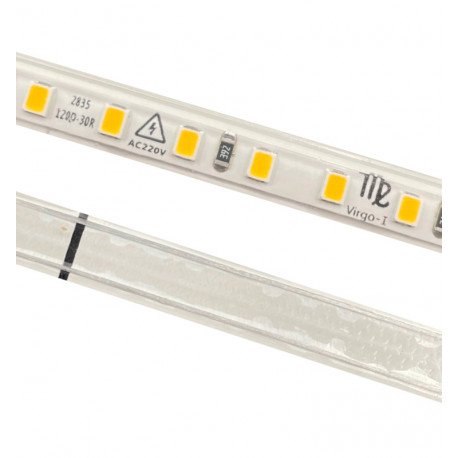 Tira LED 220V 10W/m IP65 corte 10cm CRI90 120LED/m