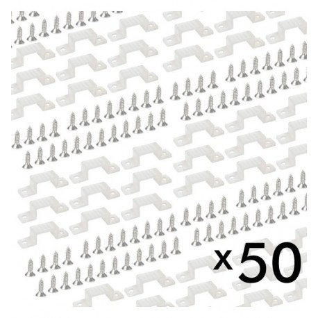 Beugels voor ledstrip IP65 220V, pack 50, bevestiging