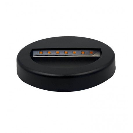 LED balisa Slim 3W rond zwart IP65 voor buiten