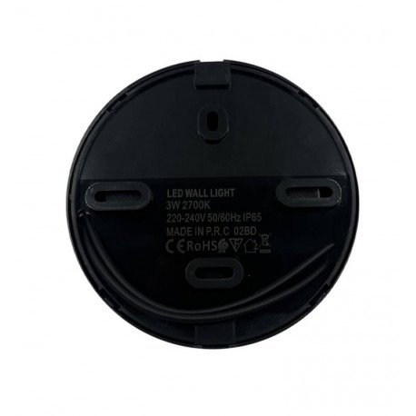 LED balisa Slim 3W rond zwart IP65 voor buiten