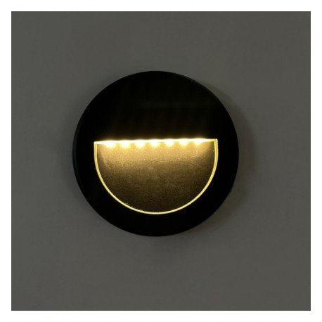 LED balisa Slim 3W rond zwart IP65 voor buiten