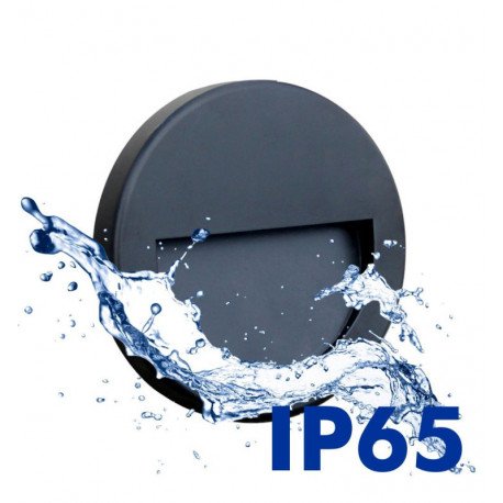LED balisa Slim 3W rond zwart IP65 voor buiten
