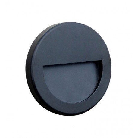 LED balisa Slim 3W rond zwart IP65 voor buiten
