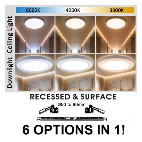 Downlight LED 6W verstelbare CCT rond MOSS wit