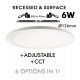 Downlight LED 6W verstelbare CCT rond MOSS wit