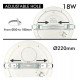 LED downlight/plafondlamp 18W MOSS zwart verstelbaar met selecteerbare CCT