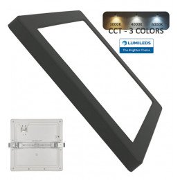 Vierkante led-downlight 24W verstelbaar MOSS zwart CCT