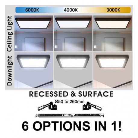 Downlight LED 24W ajustable cuadrado MOSS negro CCT