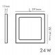 Vierkante led-downlight 24W verstelbaar MOSS zwart CCT