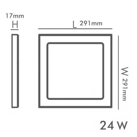 Downlight LED 24W ajustable cuadrado MOSS negro CCT