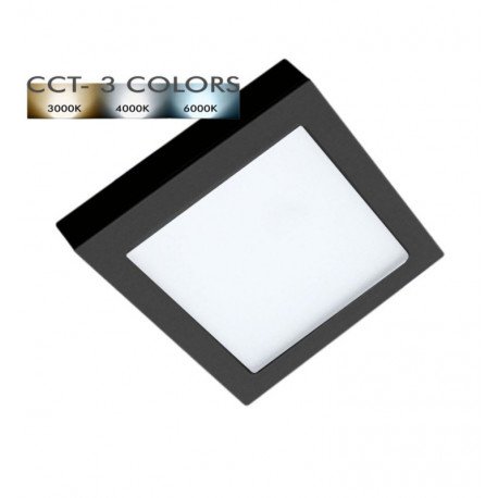 Downlight LED 24W ajustable cuadrado MOSS negro CCT