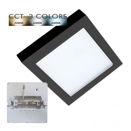 Vierkante led-downlight 24W verstelbaar MOSS zwart CCT