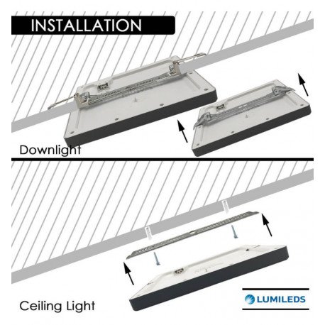 Downlight LED 18W ajustable cuadrado MOSS negro CCT