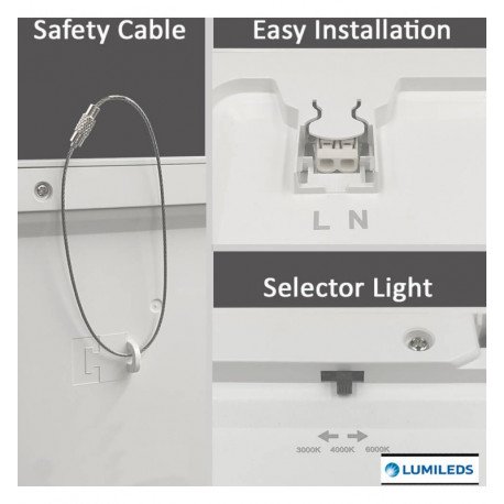 Downlight LED 18W ajustable cuadrado MOSS negro CCT
