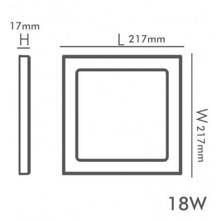 Downlight LED 18W ajustable cuadrado MOSS negro CCT