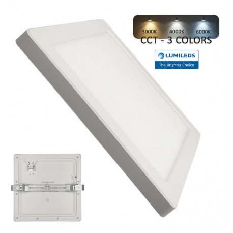 Vierkante downlight/plafondlamp LED MOSS wit 18W verstelbaar CCT