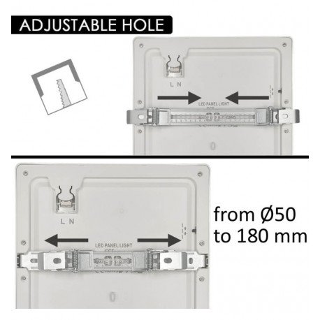 Vierkante downlight/plafondlamp LED MOSS wit 18W verstelbaar CCT