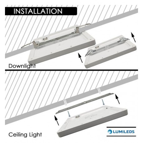 Vierkante downlight/plafondlamp LED MOSS wit 18W verstelbaar CCT