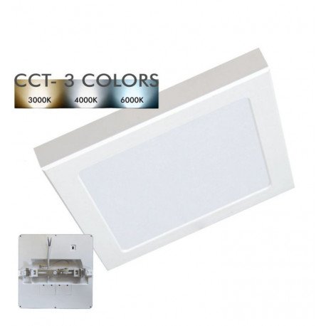 Vierkante downlight/plafondlamp LED MOSS wit 18W verstelbaar CCT