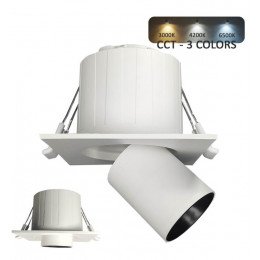 Inbouw led downlight 6W vierkant periscoop kantelbaar en richtbaar met CCT
