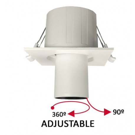 Inbouw led downlight 6W vierkant periscoop kantelbaar en richtbaar met CCT