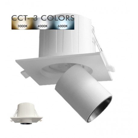 Downlight LED 6W empotrable periscópico direccionable cuadrado