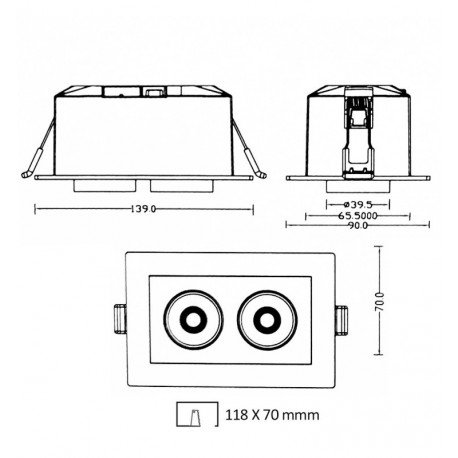 Downlight led 12W inbouw periscoop-dimbaar? CCT selecteerbaar draaibaar