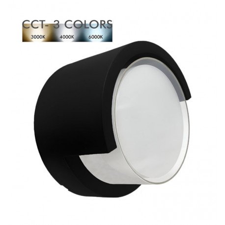 Wandlamp led IP65 CCT selecteerbaar Estocolmo 15W zwart