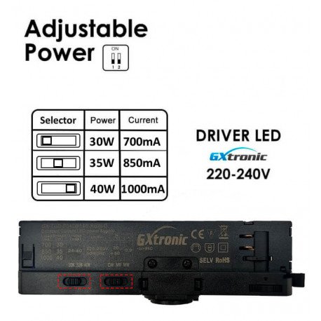 Led-schijnwerper trifase ROMA zwart 30-40W optiek 24°-60° UGR13 CCT