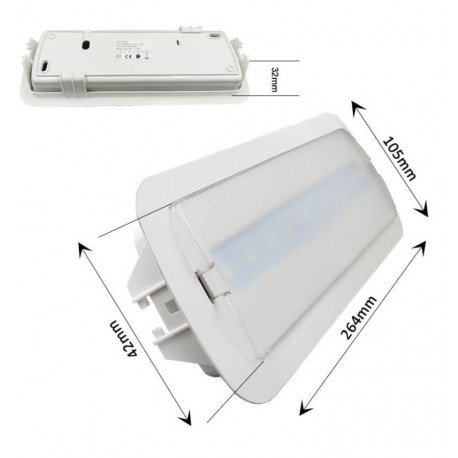 LED noodverlichting 4W met plafondkit en auto-test | IP20 | 6500K