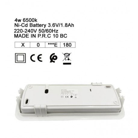 LED noodverlichting 4W met plafondkit en auto-test | IP20 | 6500K