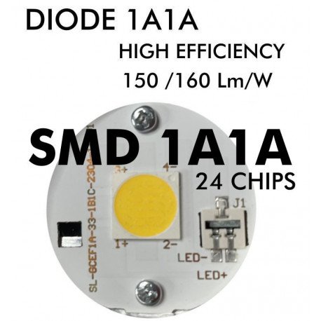 Bombilla LED GU10 8W dicroica alta luminosidad 24º cristal