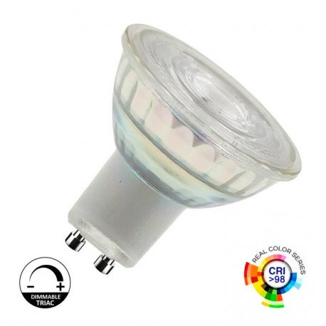 LED GU10 dicroïsche lamp 8W hoge lichtopbrengst 24° glas dimbaar