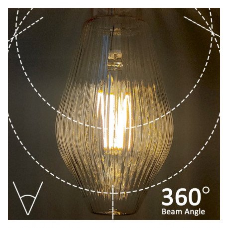 Bombilla LED Filamento 7W E27 ámbar decorativa tipo diamante