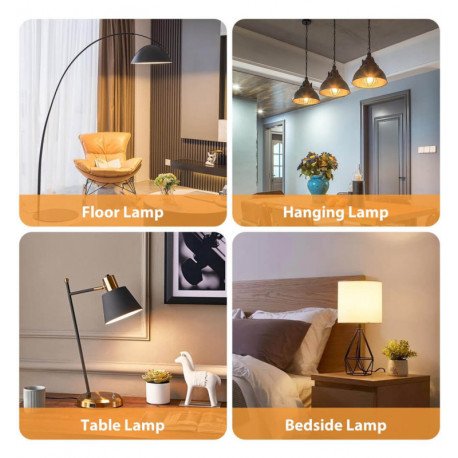 Bombilla LED Filamento 7W E27 ámbar decorativa tipo diamante