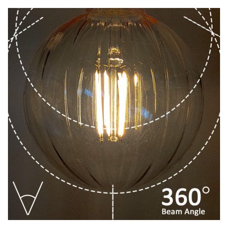 Bombilla LED filamento 6W E27 ámbar decorativa esfera