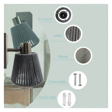 LED Wall Light E14 with Wooden Base
