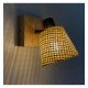 Wandlamp led SKI E14 met rieten kap en houten voet