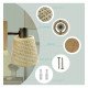 LED Wall Light SKI E14 with Wicker Shade