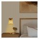 Wandlamp led SKI E14 met rieten kap en houten voet