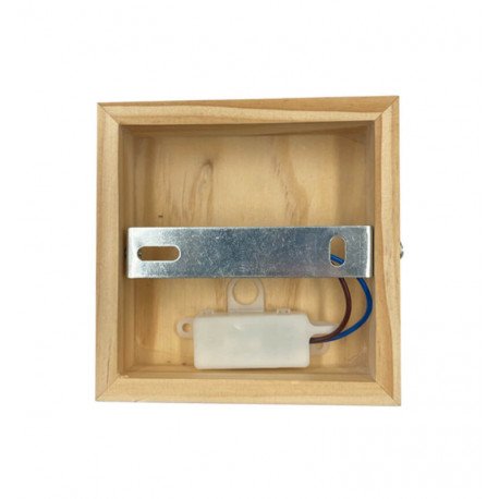 Wandlamp led SKI E14 met rieten kap en houten voet