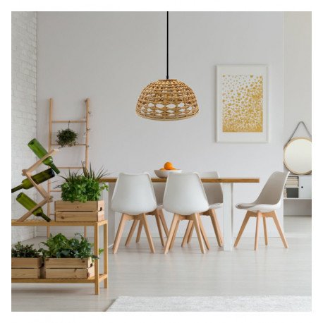 Lámpara Colgante LED E27 de Mimbre HERNING para interior