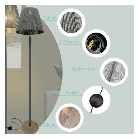Lámpara de suelo LED HORSENS para E27, diseño minimalista