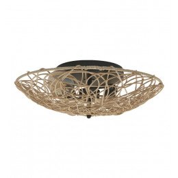Plafondlamp LED SKARA voor 2 E27-ledlampen, natuurlijk design